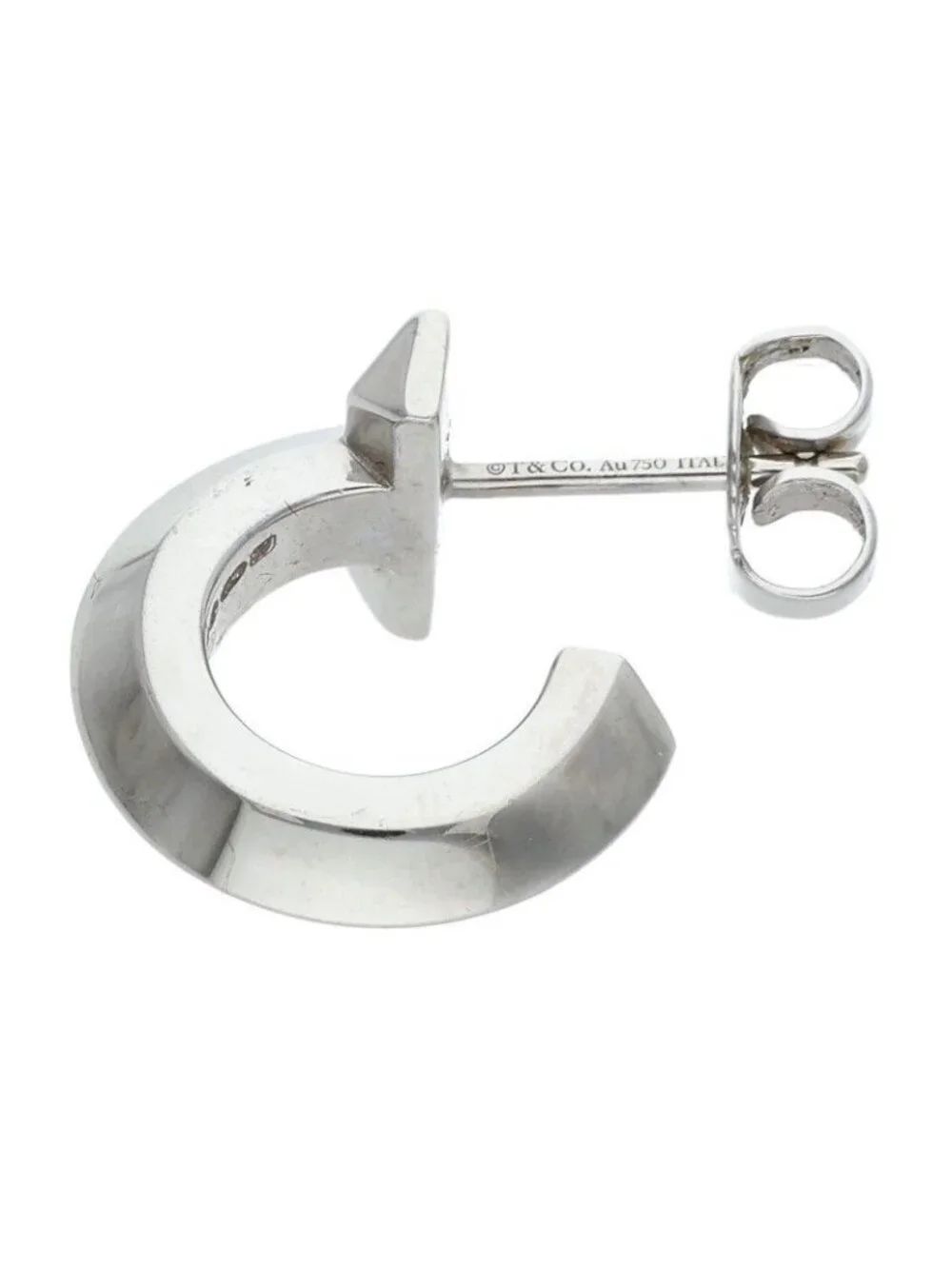 Tiffany & Co T One 18k White Gold Hoop Earrings